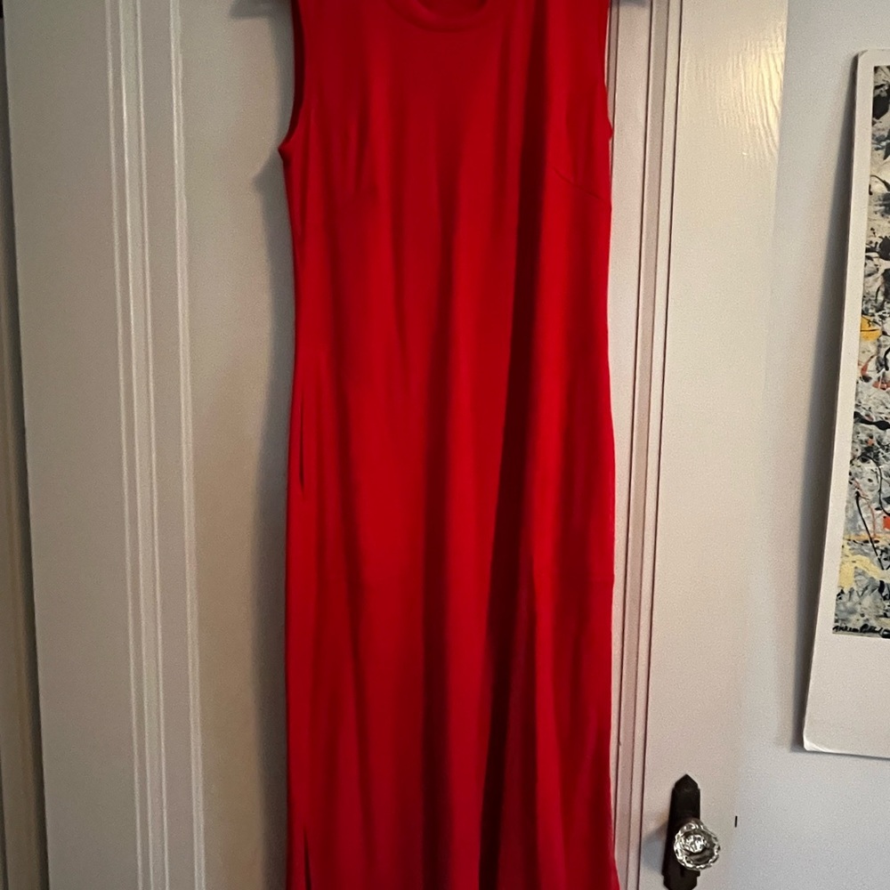 EUC small Woolx Merino Wool blend Sleeveless maxi Dress in viva magenta